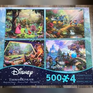 Disney Thomas Kinkade puzzle set of 4